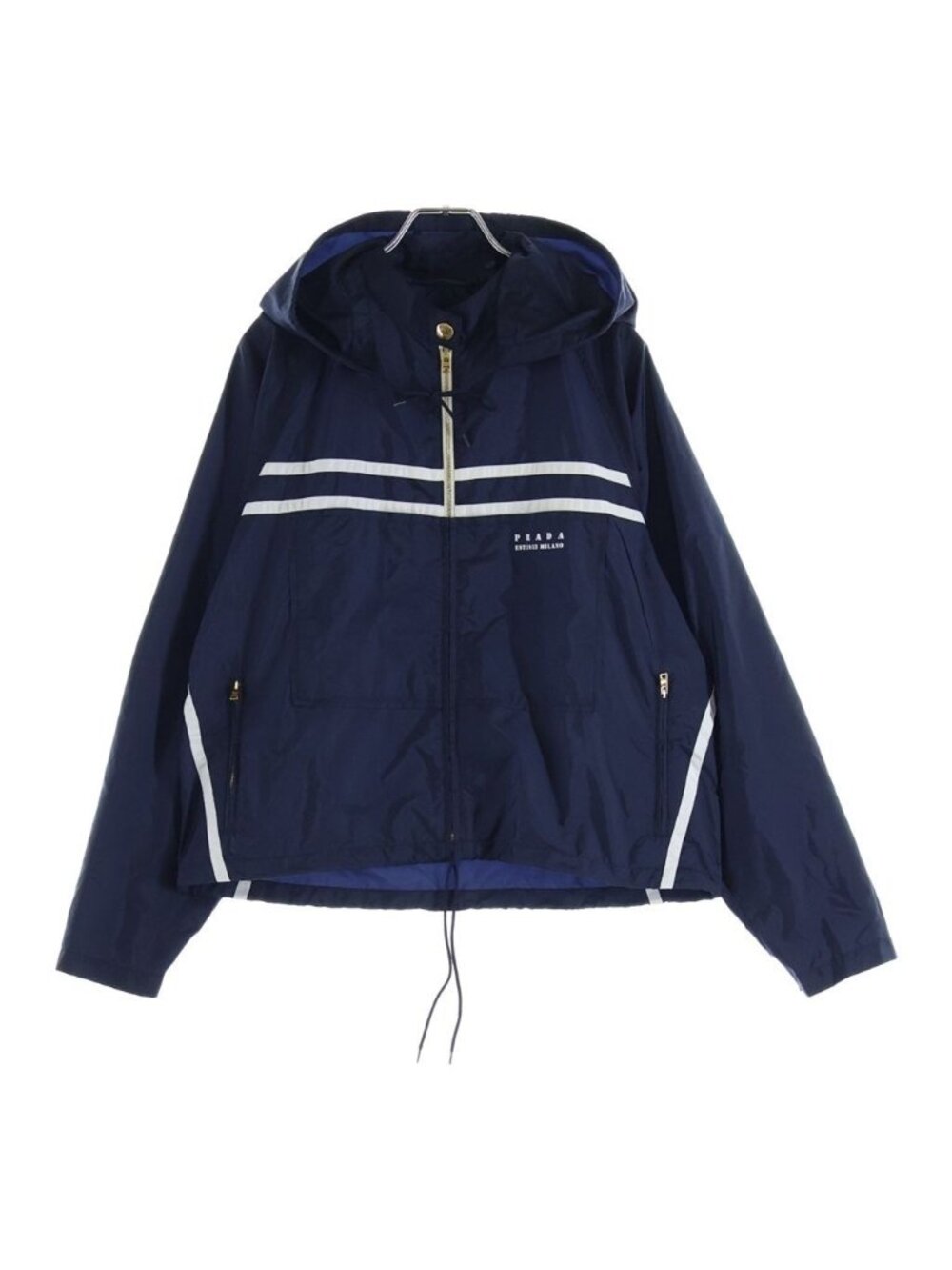 Prada Re-Nylon Lightweight Nylon Jacket Navy